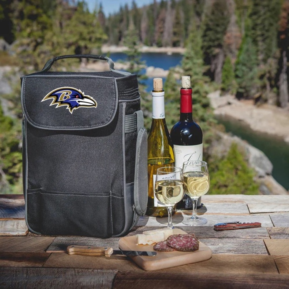 NFL Baltimore RAVENS Duet Wine & Cheese Tote - Picture 3 of 16